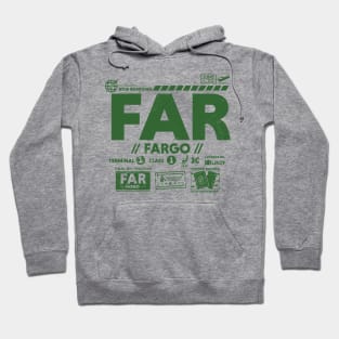 Vintage Fargo FAR Airport Code Travel Day Retro Travel Tag North Dakota Alt Hoodie